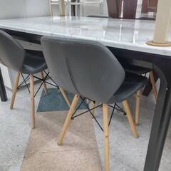 ☆5点ダイニングセット/大理石風/おしゃれ/デザイン/エナメル調/№1919☆